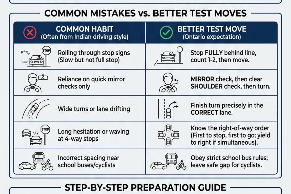 G2 Road Test Tips for Indians in Ontario Common Mistakes to Avoid