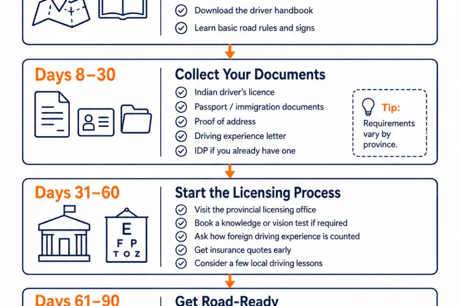 First 90 Days Driving Plan For Indian Newcomers In Canada