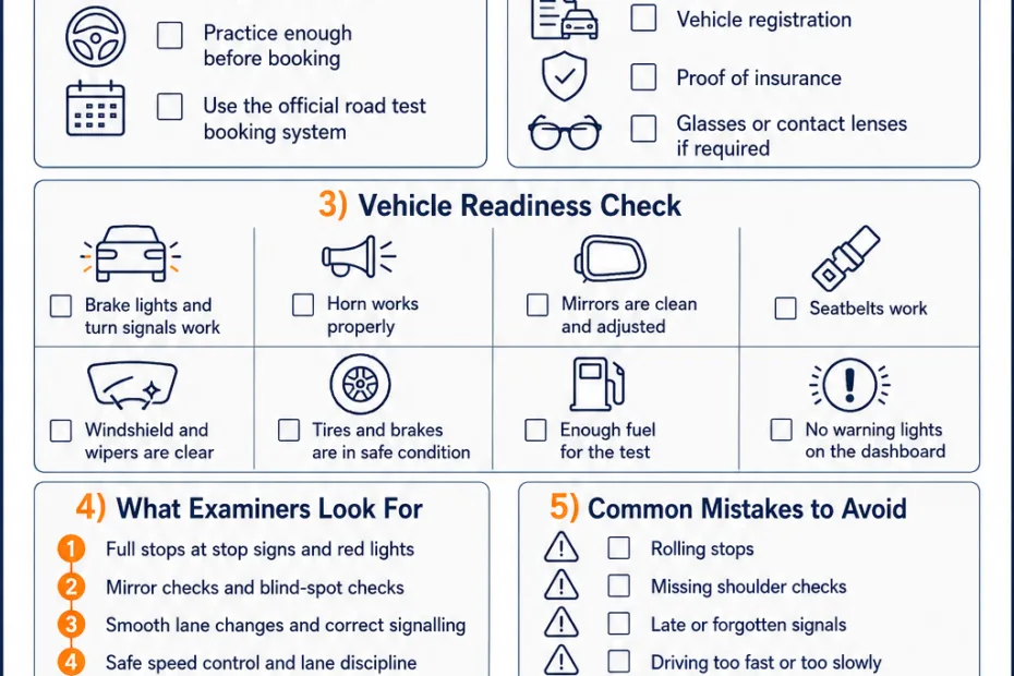 Canadian Road Test Checklist For Indian Drivers