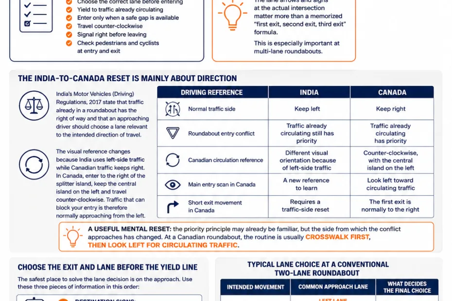 Roundabouts In Canada For Indian Drivers Right Of Way, Lanes And Exits